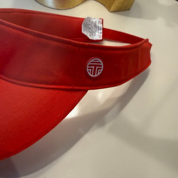 Tory Burch Sport Red Visor Adjustable One Size - Picture 2 of 6